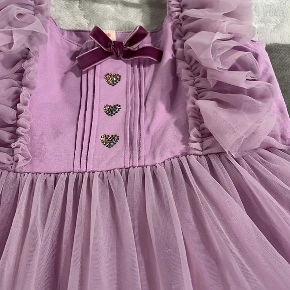 Lavender Ruffled Tulle Dress - Picture 2 of 2
